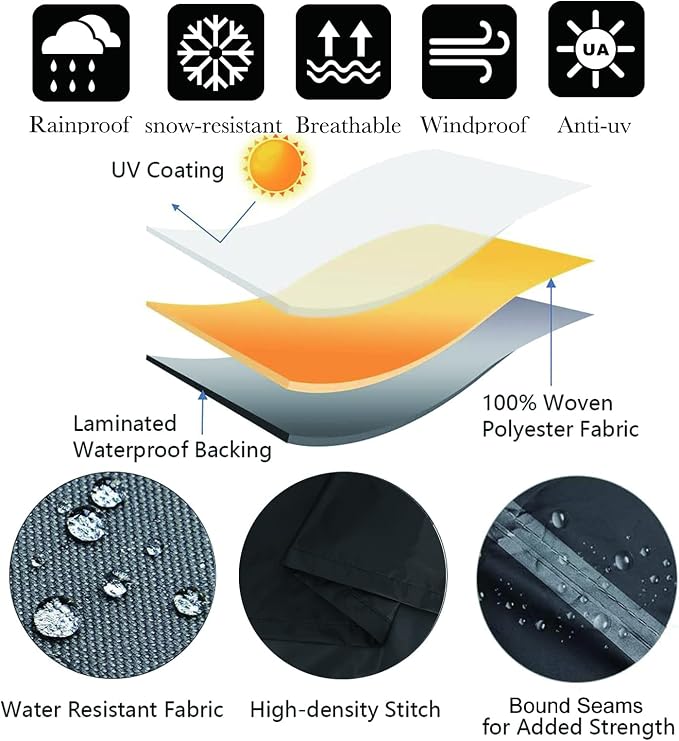 2 Seater Patio Swing Cover Outdoor Swing Chair Cover Hammock Glider Cover Durable Waterproof Dustproof Windproof All Weather Protector(65 * 50 * 66inch) Black