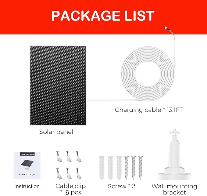 Solar Charger for Ring Doorbell with Built-in Energy Storage – Solar Panel Compatible with Ring Battery Doorbell Pro/ Plus and Video Doorbell 4/ 3 Plus/ 3, Weatherproof Continuous Charging