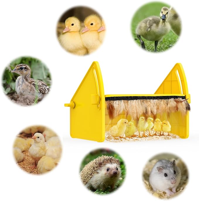 Heating Brooder Plate for Chicks Ducklings, Adjustable 3 Levels Temperature Brooder House for Keeping Poultry Warm(Yellow, L)