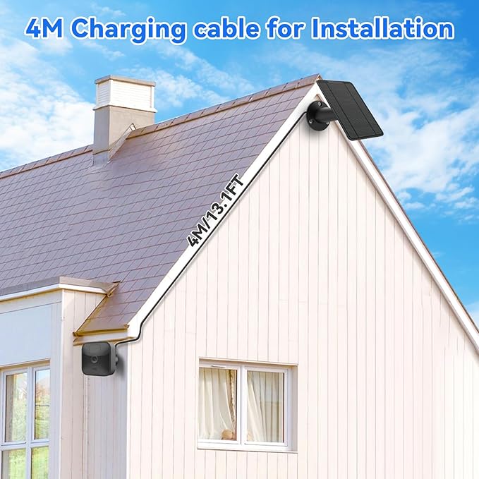 Solar Panel for Blink Camera Outdoor, 6W Solar Panel with Battery Compatible with Blink Outdoor 3 & 4 XT XT2 Camera, Solar Charger for Blink Camera with Rubber Plug,13.1ft Cable, IP65 Waterproof