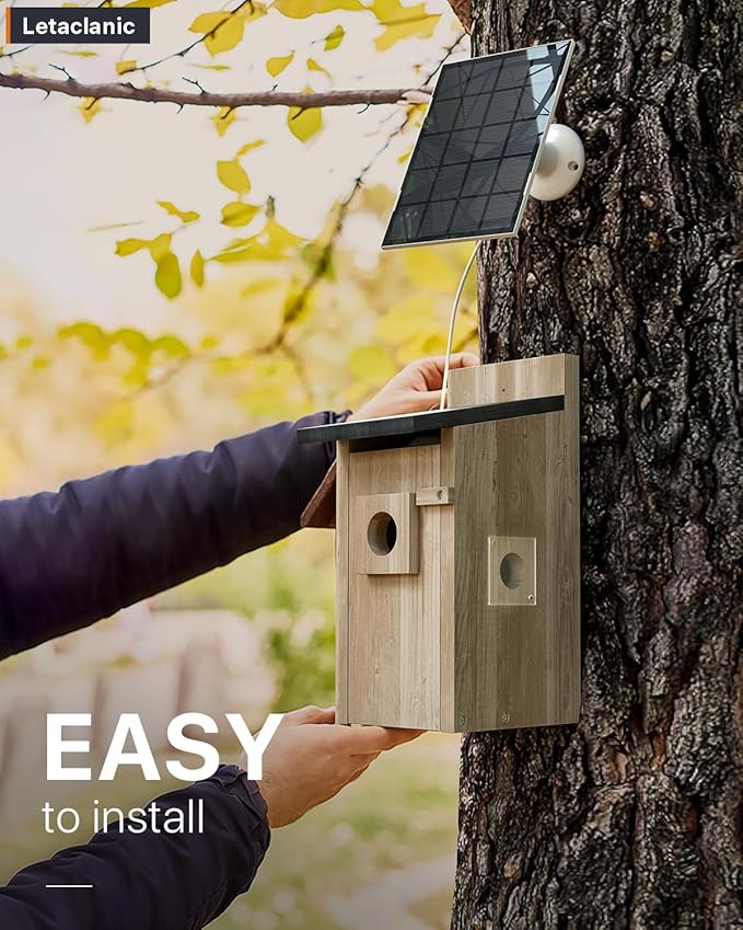 Bird House with Camera, 4MP HD Bird Houses for Outside, 2.4G WiFi & App Notify Bird Nesting & Hatching in Real Time, Auto Capture Bird Videos & Motion Detection Night Vision IP65 Waterproof