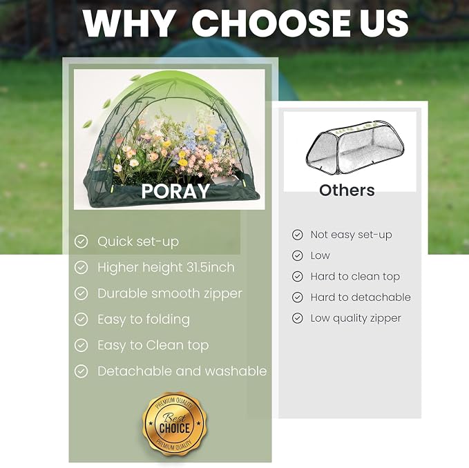 Pop up Gardening Net Cover,44x21.6x31.5 inches Pack of 2,Pest Guard Cover for Vegetables Fruits Durable Plant Gardening Net, Pop-Up Chicken Pen for Small Animals Outdoor Run and Pet Enclosure