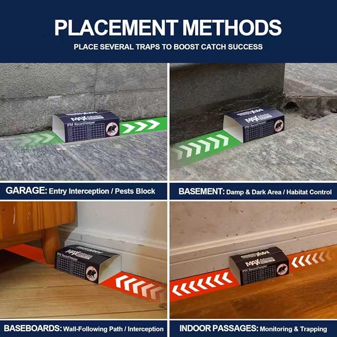 15 Pack Glue Traps for Mice, Mouse Glue Traps Indoor for Home, Sticky Mouse Traps, Glue Boards for Mice, Bed Bugs, Spiders, Cockroaches, No-Mess Traps for Garage, Basement & Attic