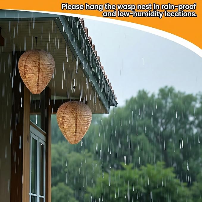 6 Pack Hanging Paper Fake Wasp Nests for Home(Brown)