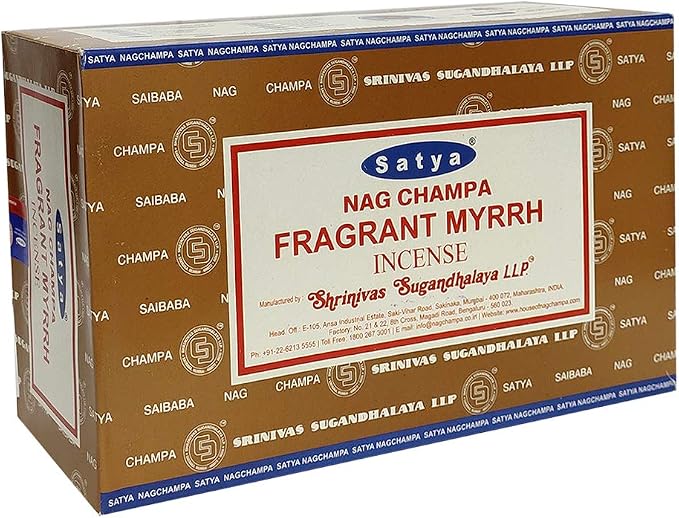 Fragrant Myrhh Incense Sticks and Incense Stick Holder Bundle Insence Insense Satya