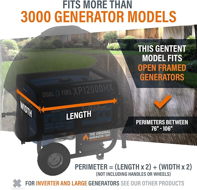 GenTent Open Frame Running Cover – Universal Kit Generator Tent (Black, Original - Standard)