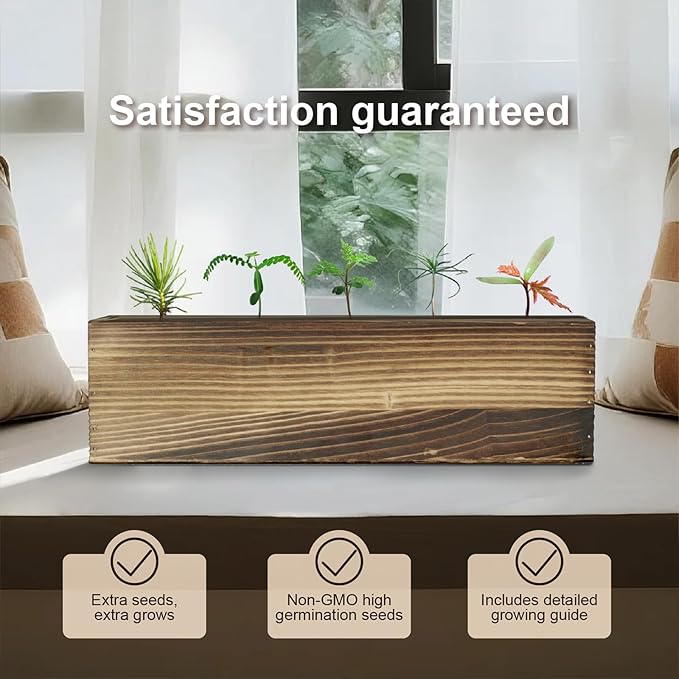 5 Pack Bonsai Tree Kit with Complete Tools, 5X Unique Seeds Bonzai Tree Kits, Indoor Bonsai Starter Kit with Wooden Box, Perfect Christmas Garden Gift for Mom, Men, Women, Plant Lover