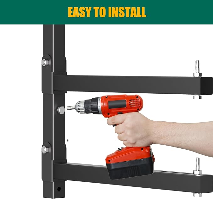 Lumber Storage Rack Wall Mount, Folding Wood Storage Racks Heavy Duty for Garage Metal Lumber Rack Indoor and Outdoor with 4-Level, 4 Pack, Black