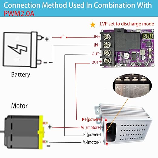 Low Voltage Disconnect and Charging Discharging Protection 2 IN 1 40A DC 5V-60V Low Voltage Cutoff with LCD Display Low Voltage Protector Disconnect Switch Module Charging Discharging Protection Board