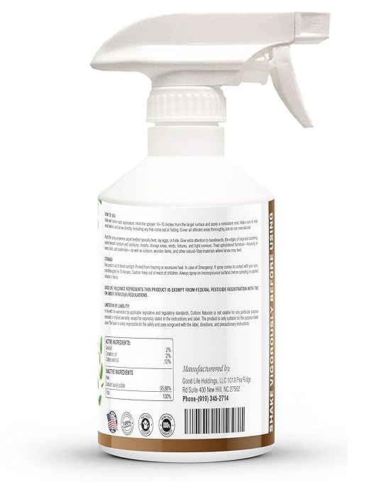 Carpet Beetle Spray – Carpet Beetle Killer for Eggs, Larvae & Adults – Indoor Home Pest Treatment for Rugs, Upholstery, Closets & Baseboards – Non-Staining, Pet & Family Safe Formula
