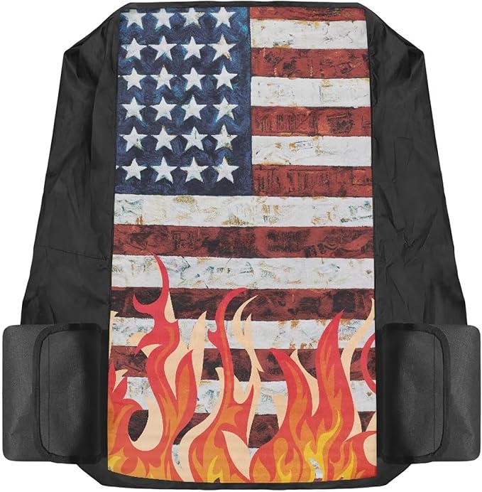 American Flag Riding Lawn Mower Seat Cover Waterproof Tractor Seat Cover with Drink Pouch Non Slip Agricultural and Industrial Vehicle Seats Covers Gift for Holiday