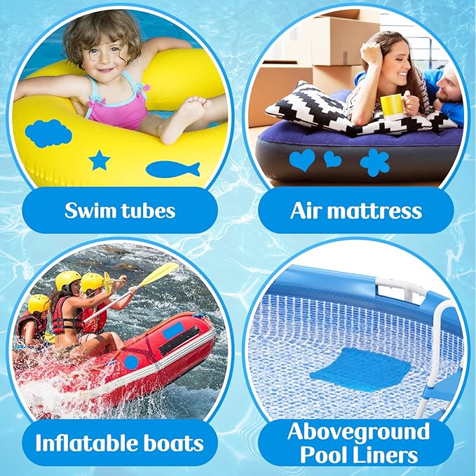 Aulock Exlarge Pool Liner Repair Patch - 4ft x 2.8ft Self-Adhesive PVC Vinyl Patch Kit for In-Ground or Above Ground Pools Inflatable Swimming Pools Boat Air Mattress, Light Blue