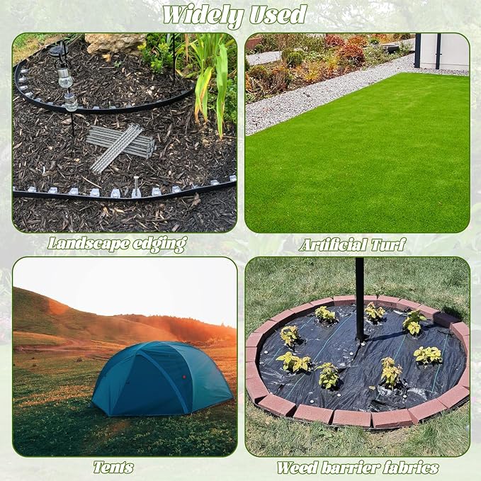 150 Pack 6 Inch Turf Nails for Artificial Grass Galvanized Metal Landscape Stakes Spiral Spikes for Weed Barrier, Garden Lawn Paver Edging, Securing Fences