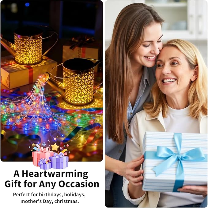 SRNPMIU Solar Watering Can Light - Solar Yard Decorations Outdoor,Garden Decor Lights for Yard,IP65 Waterproof Hanging Lantern Lights,Outside Garden Flower Bed Decor Light for Moms Birthday 2PCS