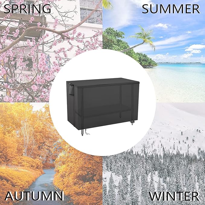 Outdoor Prep Table Cover 48 Inch,Waterproof Fadeproof UV Resistant Patio Stainless Steel Metal BBQ Table Cover All Season Protection for Outdoor Table - 48 x 24 x 35 Inch