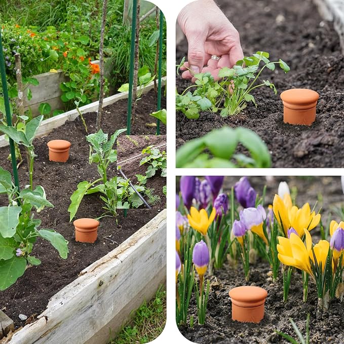 Large 10ร6ร6inch Terra Cotta Watering Pots 110oz Terra Cotta Watering Terracotta Watering Spikes Self Watering Planter Watering Pot with Lid for Outdoor & Indoor Plants