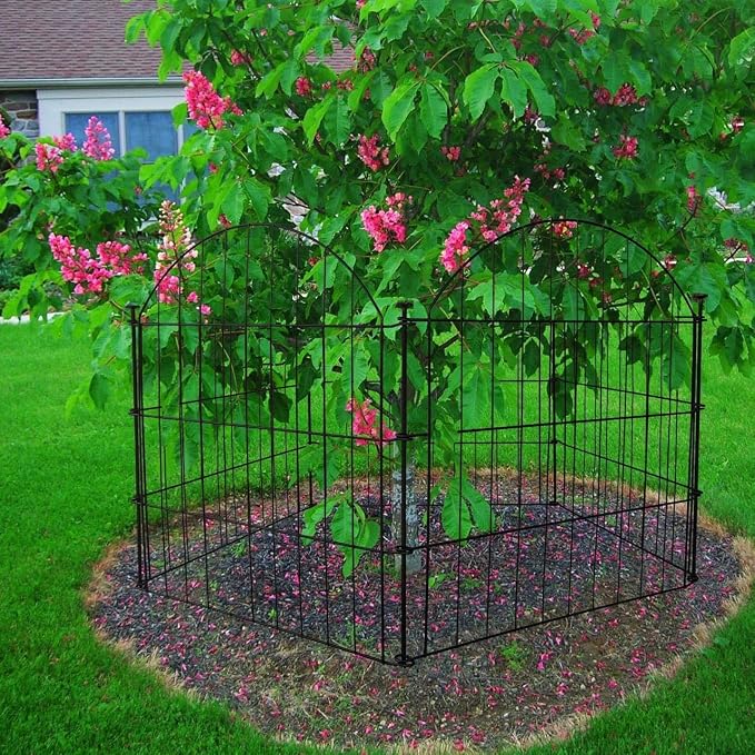 MTB Garden Fence Decor 24 in(H) x 10 ft(L), Dog Fence Outdoor for Yard No-Dig Pet Barrier, Animal Proof Fence Metal Garden Fencing Animal Barrier, 5 Panels