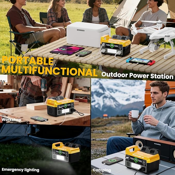 550W Power Inverter for Dewalt, DC 20V to AC 110V Pure Sine Wave, Portable Power Station with 2 USB Ports & 1 AC Outlet & 1 Type-C Fast Charging, Battery Adapter with LED, Battery Not Included