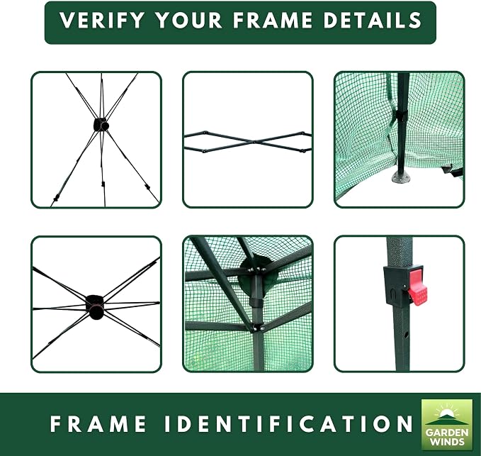 Garden Winds Reinforced Replacement Cover Compatible with The GH48-GRN-AZ Eagle Peak 8x6 Portable Walk in Pop Up Greenhouse Zipper Entry Doors 2 Mesh Side Windows - PE Fabric , Classic Forest