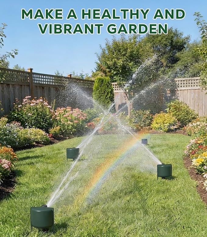 MoKo 4 Pcs Sprinkler Guards Shields for Overspray Control, Rustproof Sprinkler Head Protector for Effective Irrigation on Lawns, Parks, Gardens, Green Belts, Courtyards