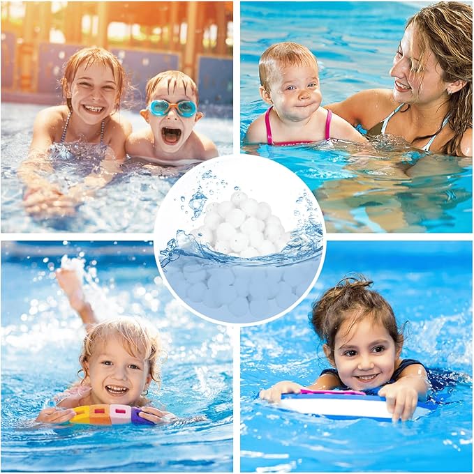 4.6 lbs Pool Filter Balls for Sand Filter Pump, Reusable Efficient Pool Filter Media Balls for Swimming Pool Sand Pump, Replace 150 lbs Pool Filter Sand, Lasts for Several Seasons