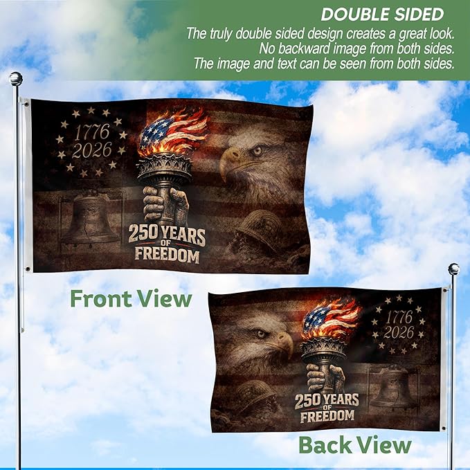 250 Anniversary Usa Flag, Commemorative House Flags, Eagles House Flags, Two-sided Design 3x5 Ft 2