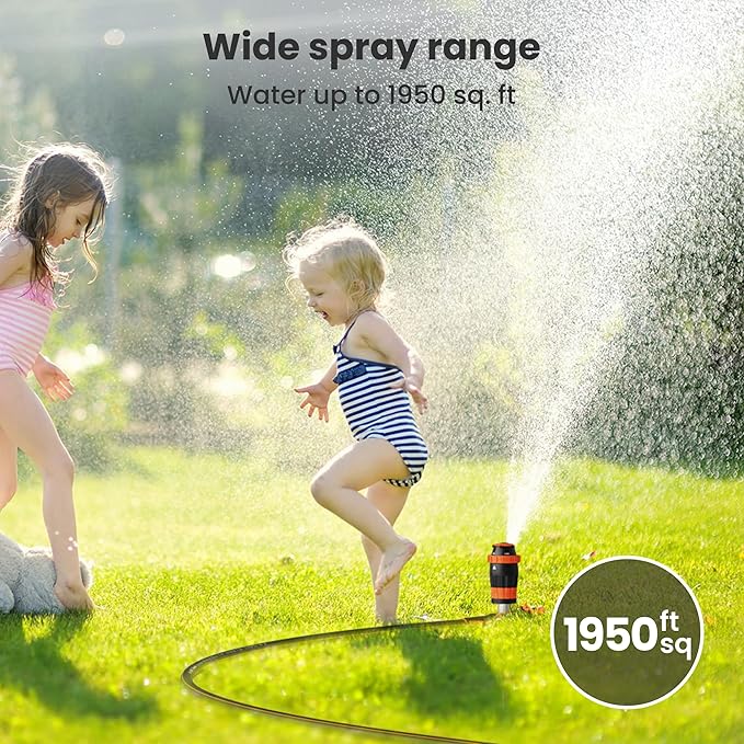 Giraffe Tools Garden Hose 5/8", Water Hose Heavy Duty, Flexible, Lightweight Hybrid Hose with Swivel Handle, with Water Timer Nozzle and Yard Sprinkler, 25ft Male to Female Fittings, Burst 600 PSI