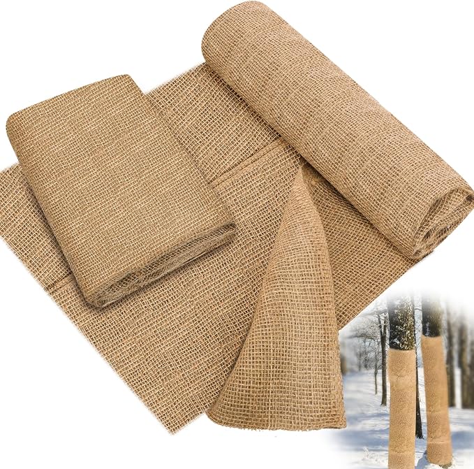 Buryeah 60 Inch x 50 ft Burlap Fabrics Roll Natural Burlap Garden Multipurpose Weed Barrier Garden Landscape Blankets Cloth Weed Barrier Fabric Jute for Outdoor Home Craft Shrubs Party Decor