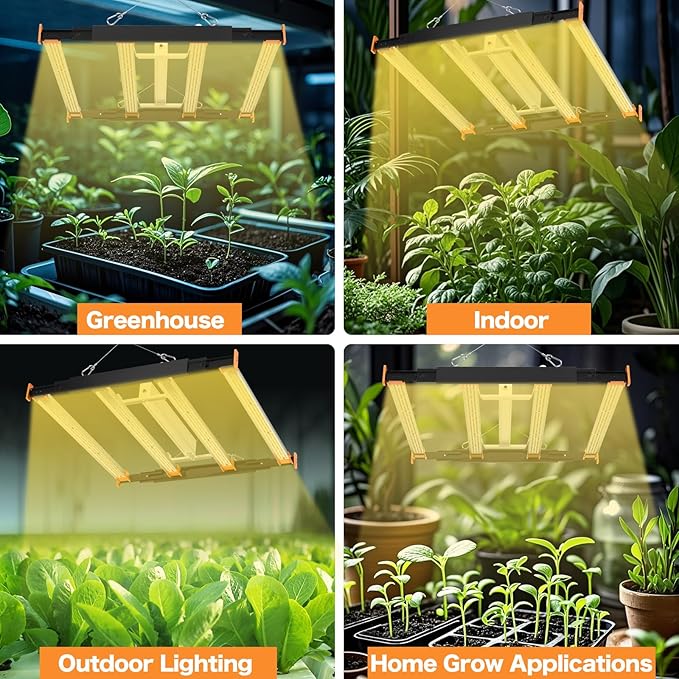 ECOHOM Bar 320W LED Grow Light, Full Spectrum, Dimmable, Daisy Chain, High PPFD, 3x3 Coverage, for Indoor Plants Seed Starting, Vegs and Bloom, Retractable, Pro Lamp for Grow Tent Commercial Use