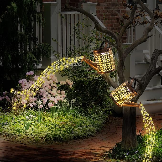 Watering Can with Lights,Solar Lanterns Outdoor Hanging Waterproof Garden Decor,Solar Outdoor Garden Decorative,Decorations for Lawn Path Patio (1)