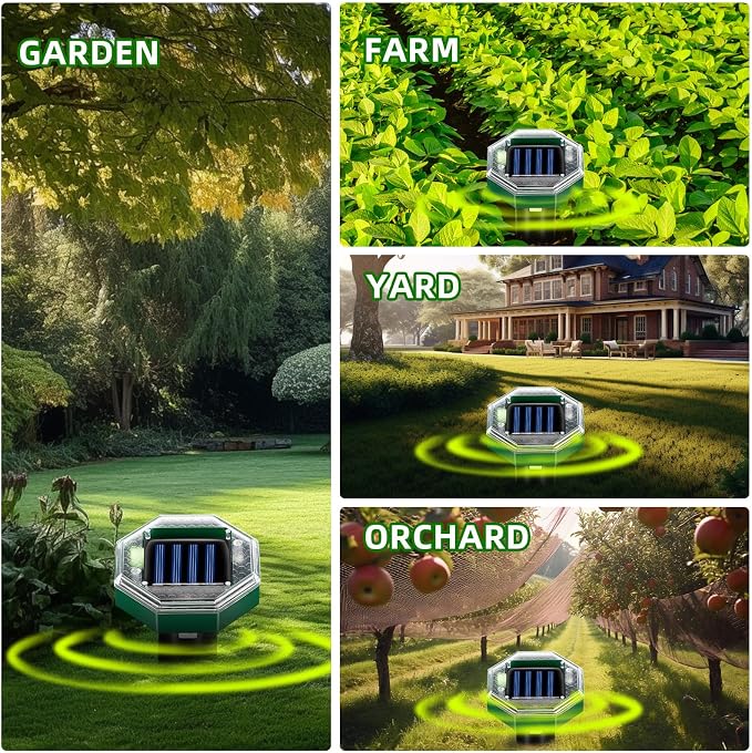 2026 Solar Mole Repellent for Lawns,Gopher Vole Repellent Ultrasonic Outdoor Mole Stakes Spike Deterrent for Yard, Solar Rodent Repeller for Moles Gophers Groundhogs Snakes Burrowing Animals, 8 Pack