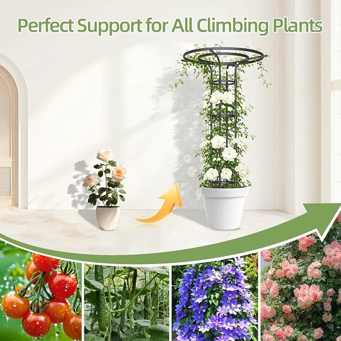 Garden Trellis for Climbing Plants Outdoor,43 Inch Umbrella Trellis for Potted Plants,Plant Trellis Support for Potted Plants Climbing Vine Rose Clematis Vegetable Trellis