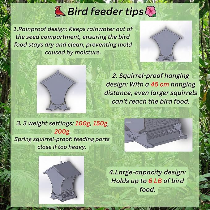 Wildpark Squirrel Proof Bird Feeders for Outdoors, 5LB Metal Hanging Feeders, Large Wild Feeders for Cardinals, Chickadees, Durable Backyard Feeders -One in Blue