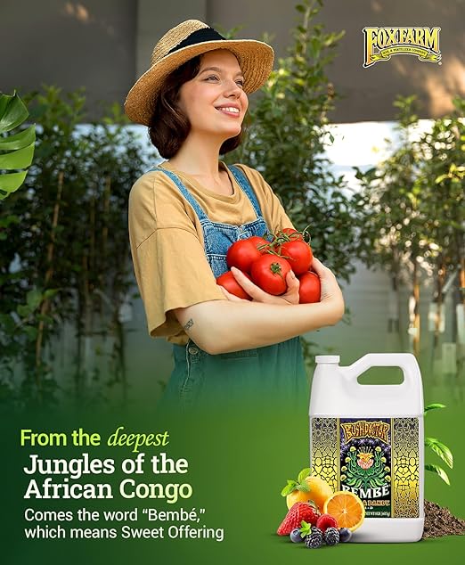 FoxFarm Bush Doctor Bembé Sweet & Dandy Liquid Plant Fertilizer - Complex Nutrient Blend - 0-1-3 PK Fertilizer for In-Ground & Hydroponic Gardens - 1 Gallon