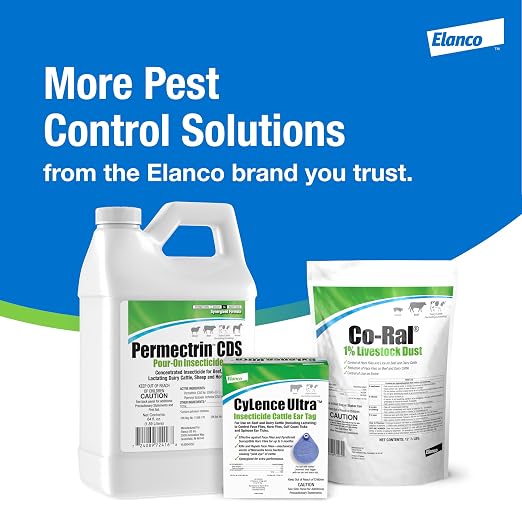 Permectrin CDS Pour-on Insecticide Pour-On & Premise Spray | Controls Flies, Lice & Ticks | 0.5 Gal Jug