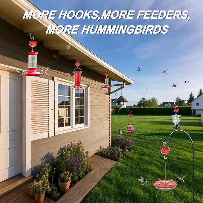 6-Pack Hummingbird Feeder Ant Guard-Large Ant Moat for Hummingbird Feeders, Outdoor Ant-Proof Handing Feeders Accessories,Twist & Clean Ant Guard,6 Ant Motes for Healthy Birds with Level Window(6 Set)