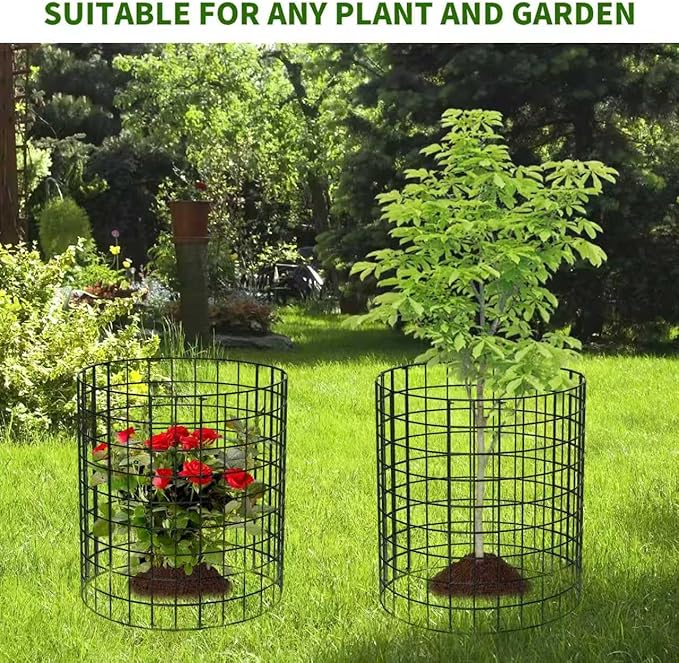 8 Packs Round Plant Protector from Animals,Metal Wire Mesh Garden Plant Cages for Outdoor Gardening Supplies, Garden Protection Rabbits Chickens Ducks for Vegetables, Flowers, Shrubs (16'' x 12'')