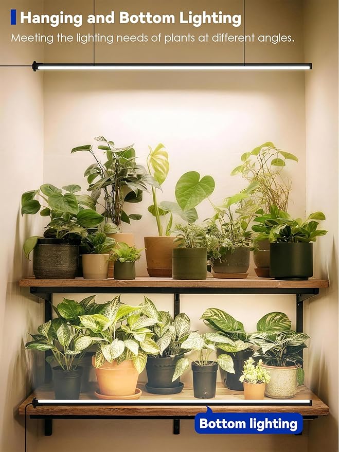 Grow Light with Auto-Timer, Hanging and Standing Grow Lights for Indoor Plants,3 Light Modes, Detachable Full Spectrum Plant Lights for Wide Area Coverage in Indoor Plants (45 in)