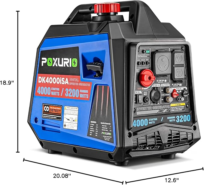 2550-Watt Portable Inverter Generator for Home Use, 1.06Gallon Large Fuel Tank Up to 10 Hours Use, 120V Gas Powered Generator Super Quiet - EPA Compliant-Sky Blue