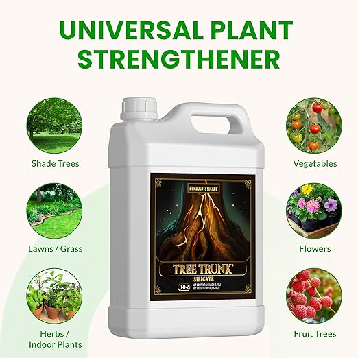 Humboldts Secret Tree Trunk | Potassium Silicate Additive | Liquid Fertilizer for Thicker Stalks, Stress Resistance & Branch Development | Indoor & Outdoor Plant Food, Hydroponic Nutrients, 1 Gallon