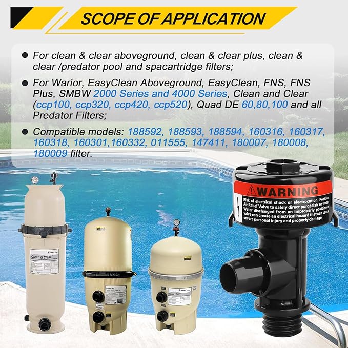 Manual Pool Filter Air Relief Valve,98209800 Air Relief Manual Valve Assembly with Water-Proof Stainless Steel Pressure Gauge,High Flow,Replacement for Pool and Spa Filter