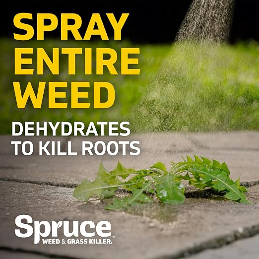 Spruce Weed Killer Refill - Versatile Weed & Grass Killer₃ for Flower Beds, Driveways & Mulch Beds - No Pour, No Mix, No Mess Refill - Kills Dandelions, Crabgrass & More (64 Oz)
