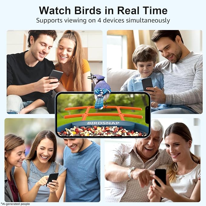 birdsnap® PAV-Bird Feeder with Camera,2K HD with 32GB Card, AI Identify Smart Bird House Cam Solar Panel,Live Stream,Motion Detection,Auto Record Video for Backyard Outdoors,Ideal Gift for Bird Lover