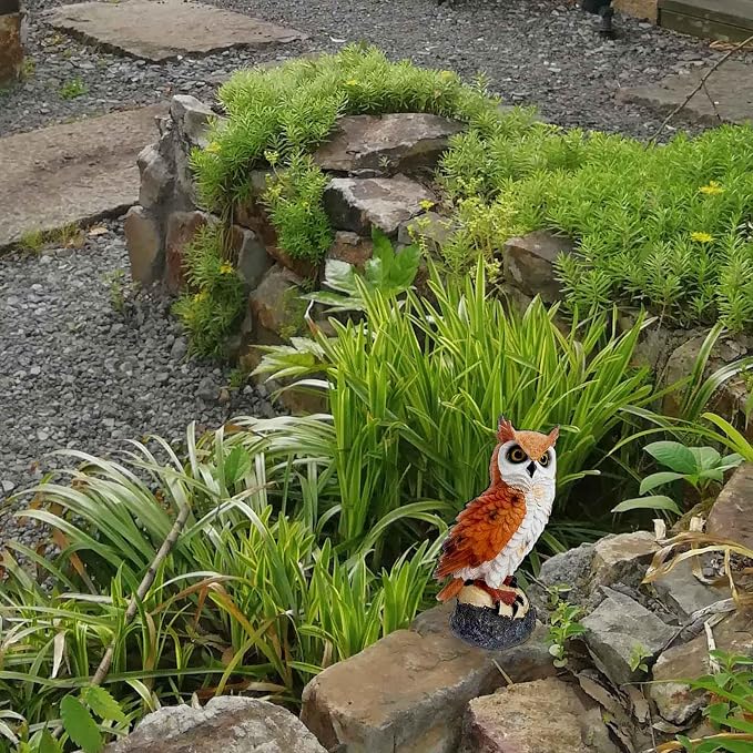 Resin Owl Decor Statue, Owl Props Owl Statues Home Decor Outdoor Owls to Keep Birds Away Owl Props Desktop Decoration for for Home Living Room Outdoor Garden