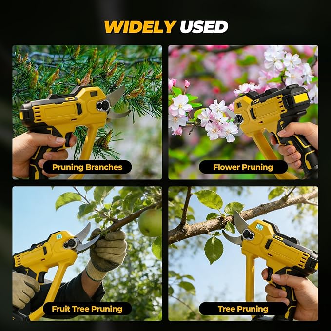 Cordless Electric Pruning Shears Compatible with De-W-alt 20V MAX Batteries (Tool Only), 2 Inch 600W Brushless Motor, SK5 Blades, LCD Display, Auto Sleep Mode,Replacement Blades Included