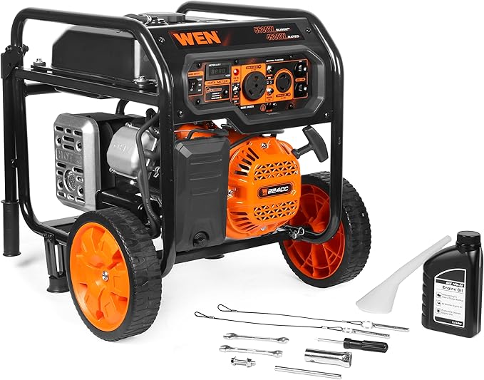 WEN 5600-Watt Portable Generator, Electric Start, 224cc, Transfer-Switch and RV-Ready with CO Shutdown Sensor (GN5602X)