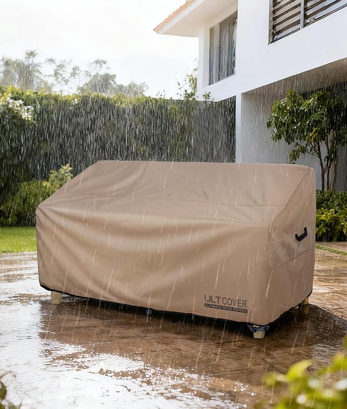 ULTCOVER Waterproof Outdoor Deep Seat Sofa Bench Cover 90W x 40D x 35H inch Patio Furniture Couch Cover