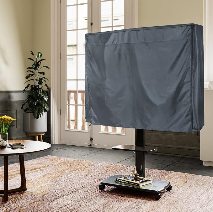 Mobile TV Stand Cover for 60-72 Inch Waterproof Moisture-proof Dust-proof TV Screen Protection Cover Grey
