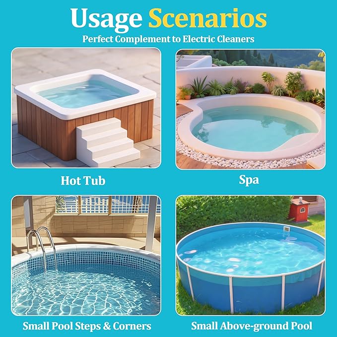 Spa Vacuum Compatible with 6250 Paradise Power, No Pumping, No Batteries or Electricity, Powered by Water Pressure, Cordless Hot Tub Vac Cleaner Picks up Pebbles, Sand&Debris, with Telescopic Handle