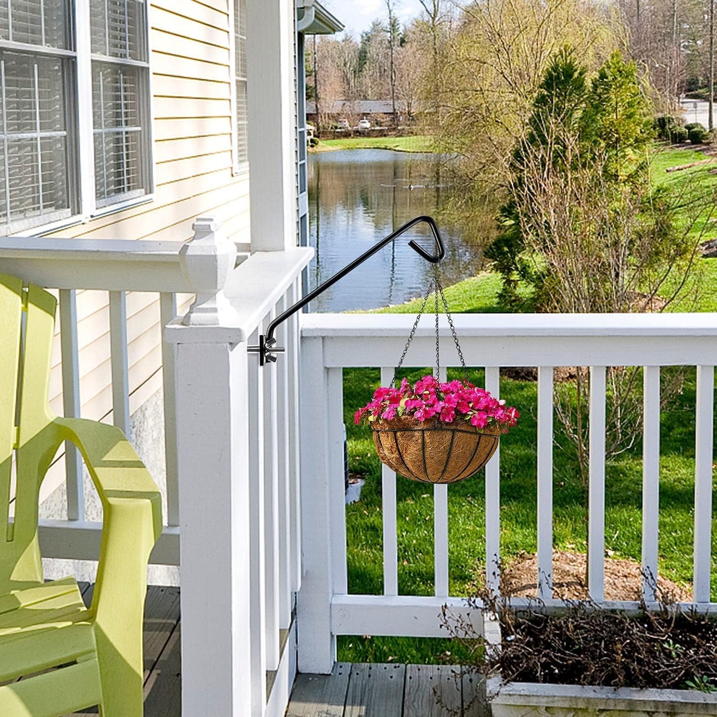 MIXXIDEA 11 Inch Long Fence Deck Hook Rail Hanging Mounting Kit Heavy Duty Bird Feeder Hook Decorative Hanger for Bird Feeders Planters Suet Baskets Lanterns on Balcony Porch Railing Fence